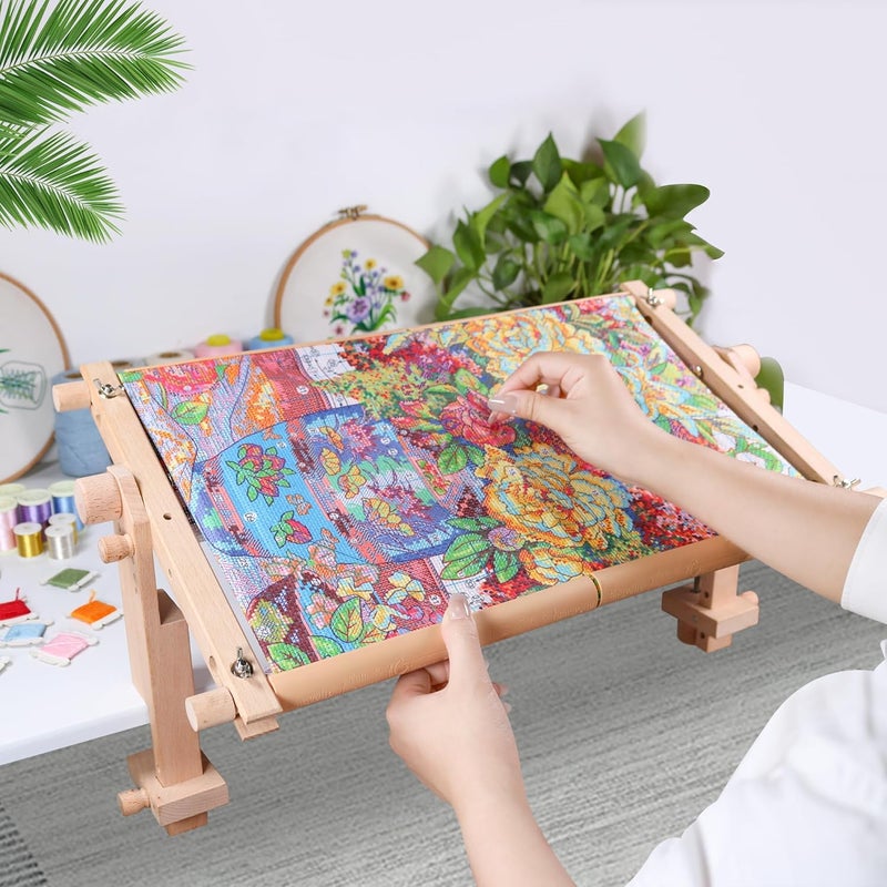 GuoFa Cross Stitch Accessories, Embroidery Accessories, Fixable Desktop Cross Stitch Scroll Frame, Quilting Frames, Stitching Frame for Sewing, Cross Stitch, Needlepoint Holder Accessories - Image 5